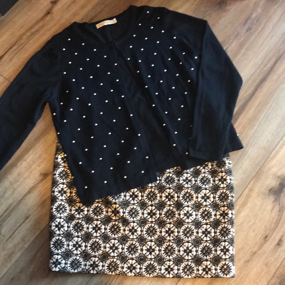 CHRISTINA Cardigan Sweater Black w/ Pearl Embellishments Size M Excellent Cond! - Picture 4 of 13